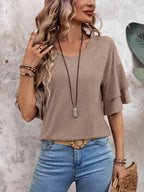 V-neck Half Sleeve Blouse (10)