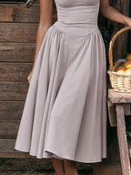 Sweetheart Neck Spaghetti Strap Midi Dress (20)