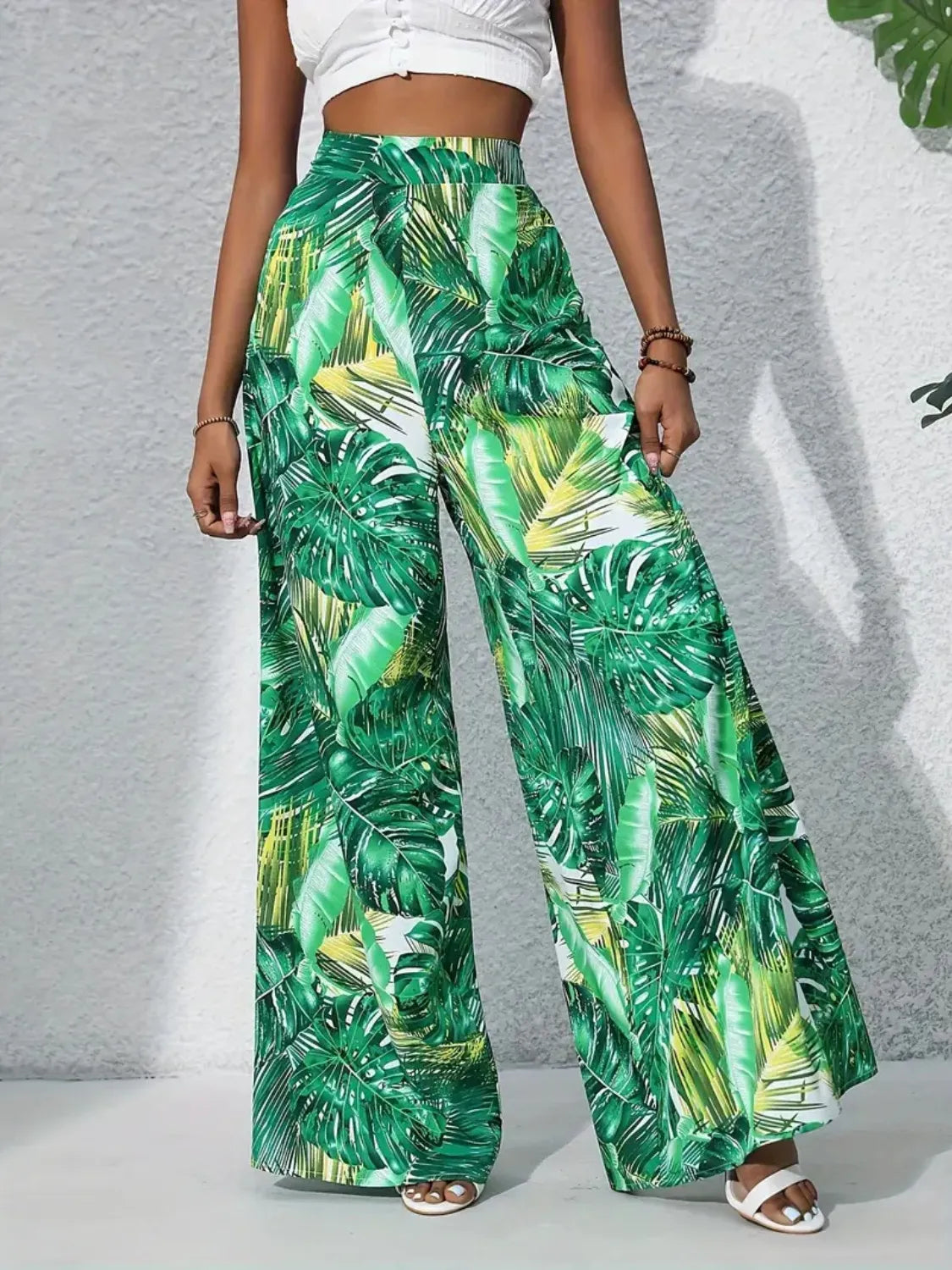 Printed High Waist Wide Leg Pants (3)