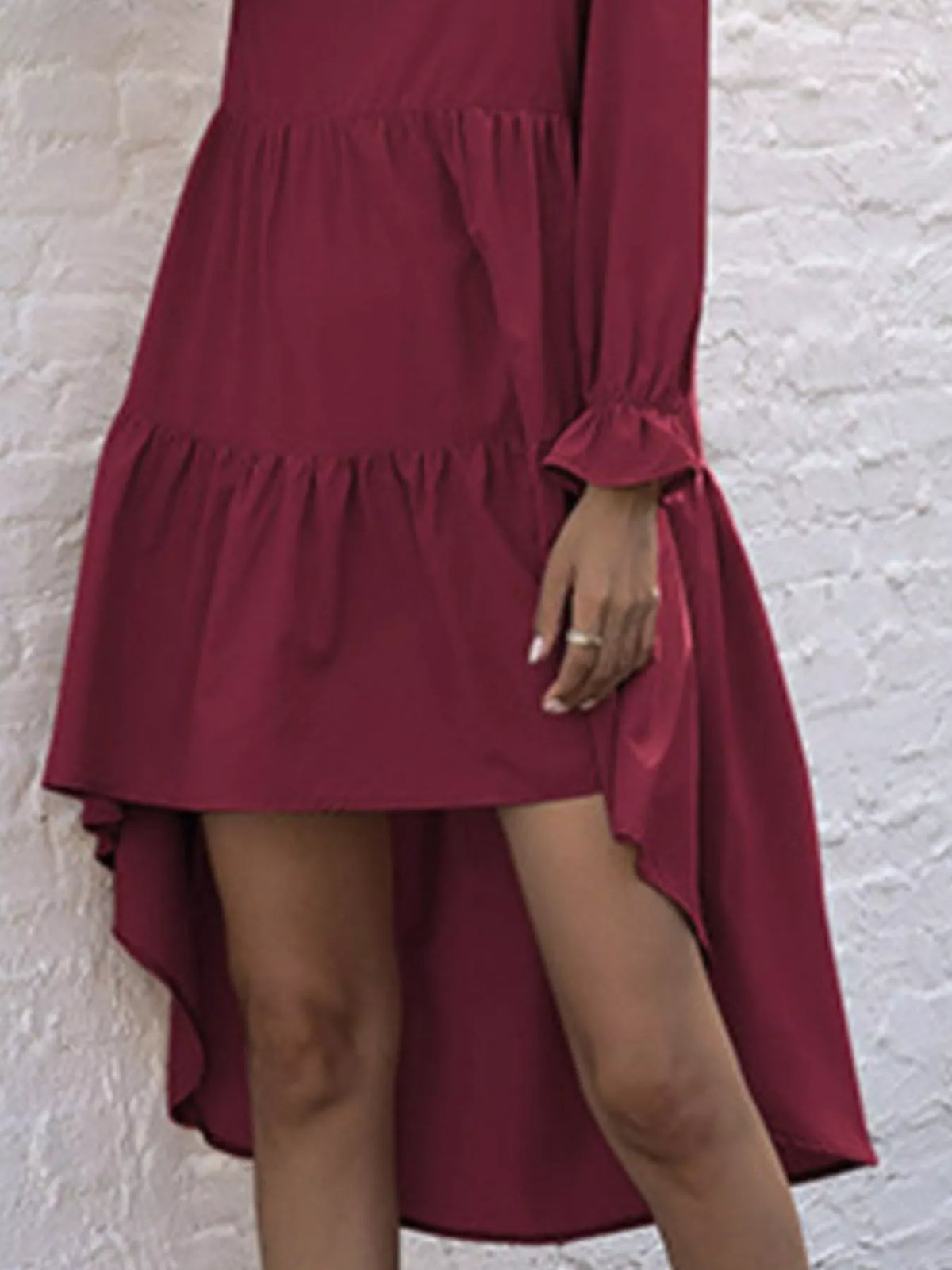 High-low Flounce Sleeve Dress (12)
