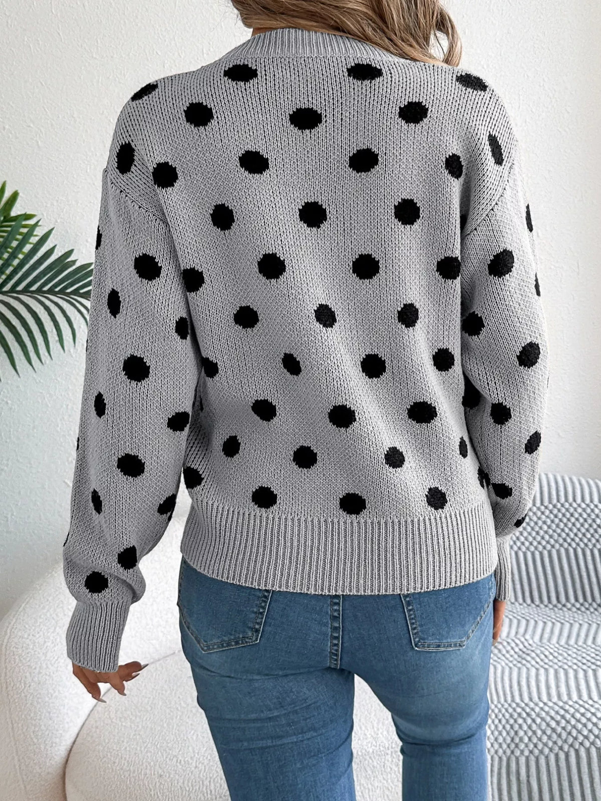 Polka Dot Round Neck Sweater (15)