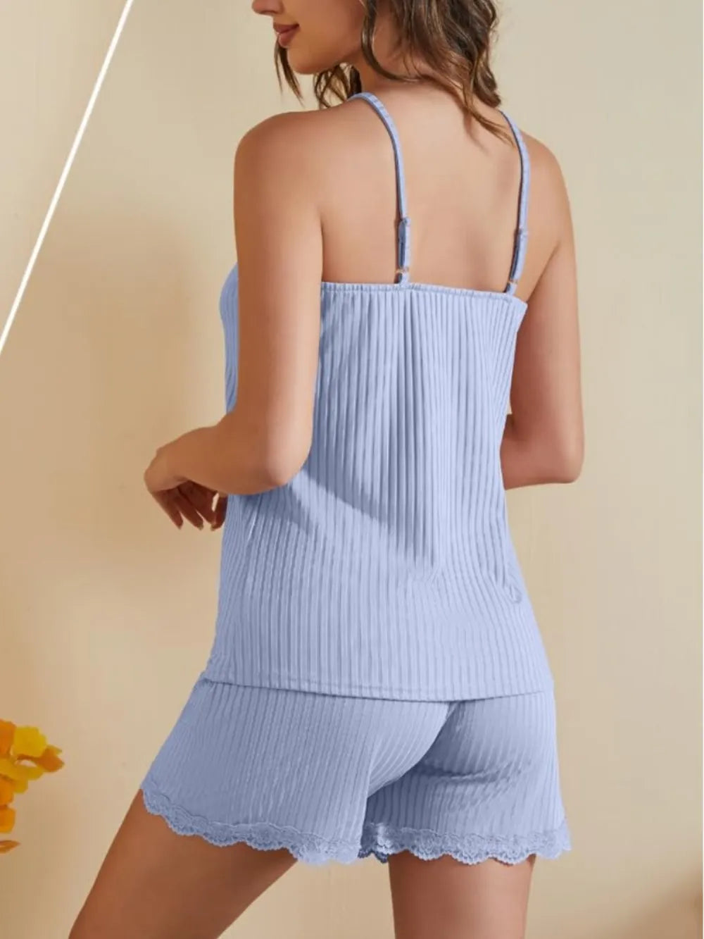 Ribbed Scoop Neck Top Shorts Lounge Set (9)