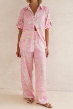 Printed Button Up Shirt Pants Set (24)