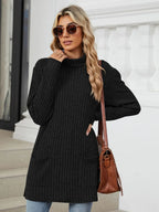 Ribbed Mock Neck Long Sleeve T-shirt (22)