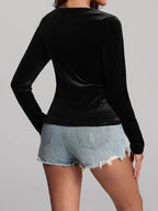 Ruched Surplice Long Sleeve Top (10)