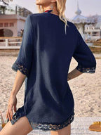 Lace Trim V-neck Cover-up (14)