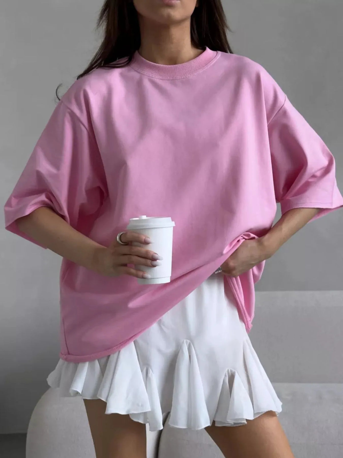 Round Neck Half Sleeve Oversized T-shirt (8)
