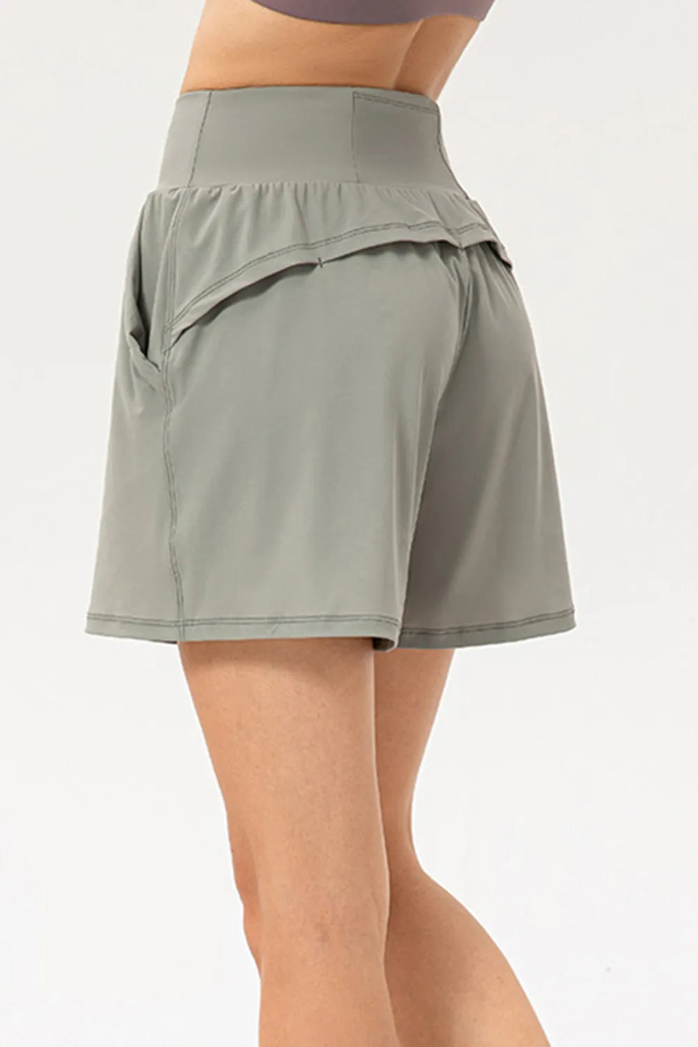 Pocketed Elastic Waist Active Shorts (3)