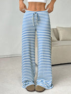 Striped Wide Leg Drawstring Pants (21)