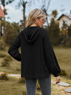 Cable-knit Dropped Shoulder Hoodie (8)