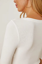 Round Neck Long Sleeve Cropped T-shirt (5)