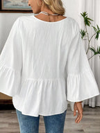 V-neck Bell Sleeve Blouse (4)