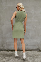 Round Neck Slit Sleeveless Sweater Dress (12)
