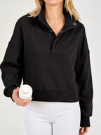 Half Snap Dropped Shoulder Sweatshirt (2)