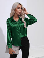 Collared Neck Buttoned Long Sleeve Shirt (26)