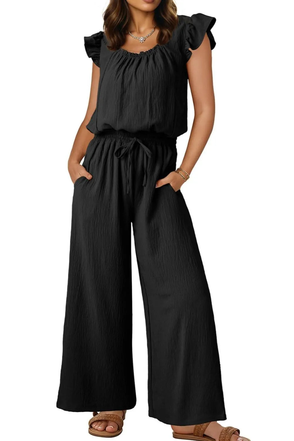 Ruffled Cap Sleeve Wide Leg Jumpsuit (18)