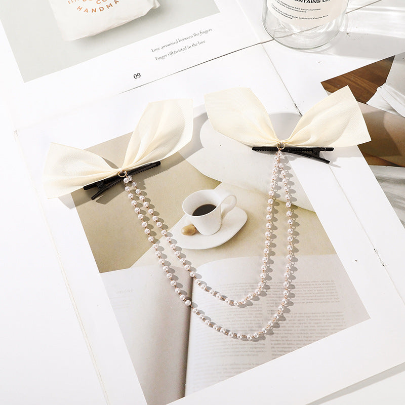 Bow Pearl Fringe Hair Clip variant CJST154063705EV