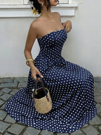 Polka Dot Tube A-line Dress (3)