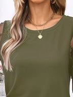 Lace Detail Round Neck Short Sleeve T-shirt (13)