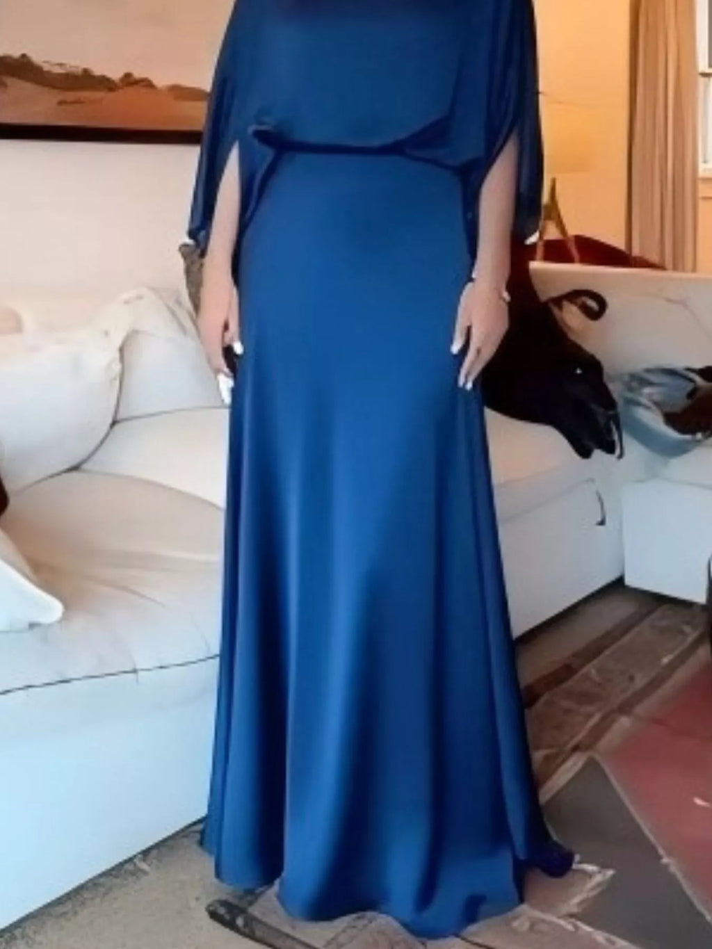 Full Size Elegant Batwing Sleeve Maxi Dress Plus (8)