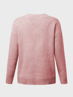 V-neck Long Sleeve Knit Top (3)