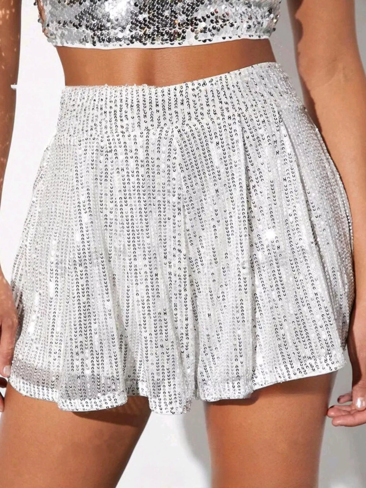 Sequin High Waist Shorts (2)