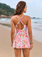 Twisted Front Crisscross Double Spaghetti Strap One-piece (17)