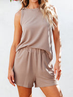 Round Neck Sleeveless Top Shorts Set (7)