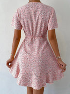 Floral Flutter Sleeve Wrap Mini Dress (14)