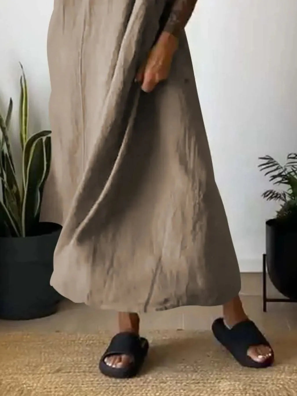 Full Size Ruched Cami Maxi Dress Pockets Plus (11)