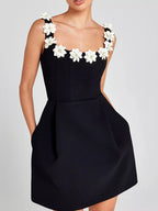 Floral Sleeveless Mini Dress Pockets (2)