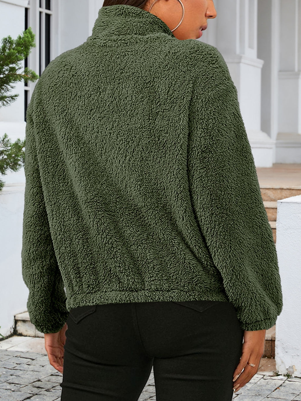 Zip Up Turtleneck Long Sleeve Jacket (2)
