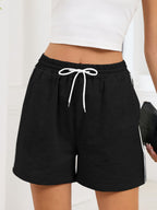 Striped Trim Drawstring Shorts (12)