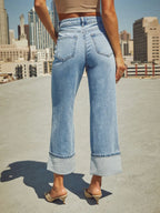 High Waisted Straight Leg Rolled Jeans (18)
