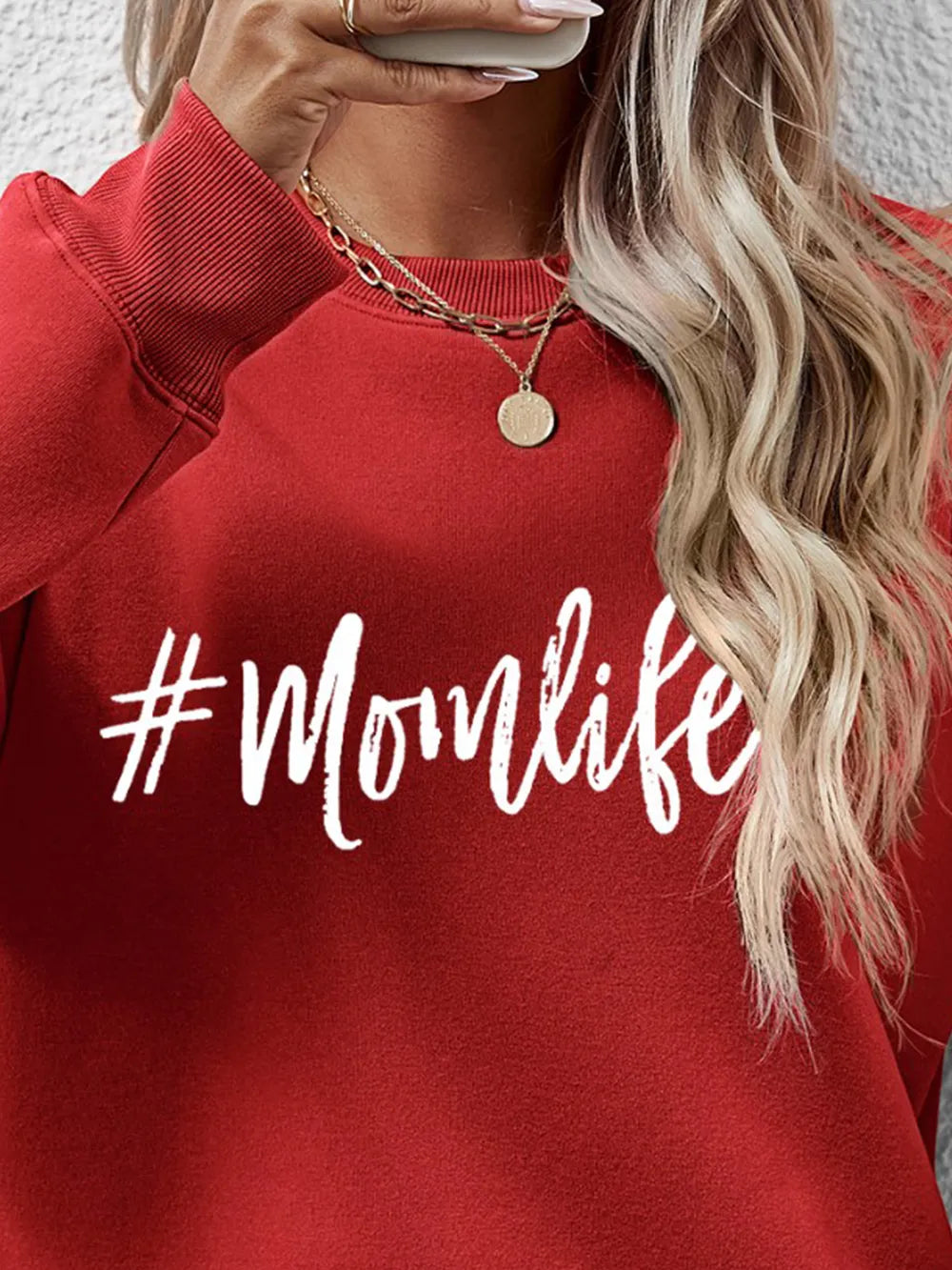 Letter Graphic Round Neck Sweatshirt (14)