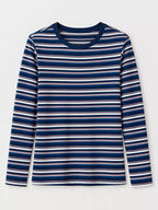 Full Size Long Sleeve Striped Crew Neck Casual T-shirt Plus (3)