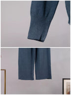 Polo Collar Top Wide-leg Pants Set (21)