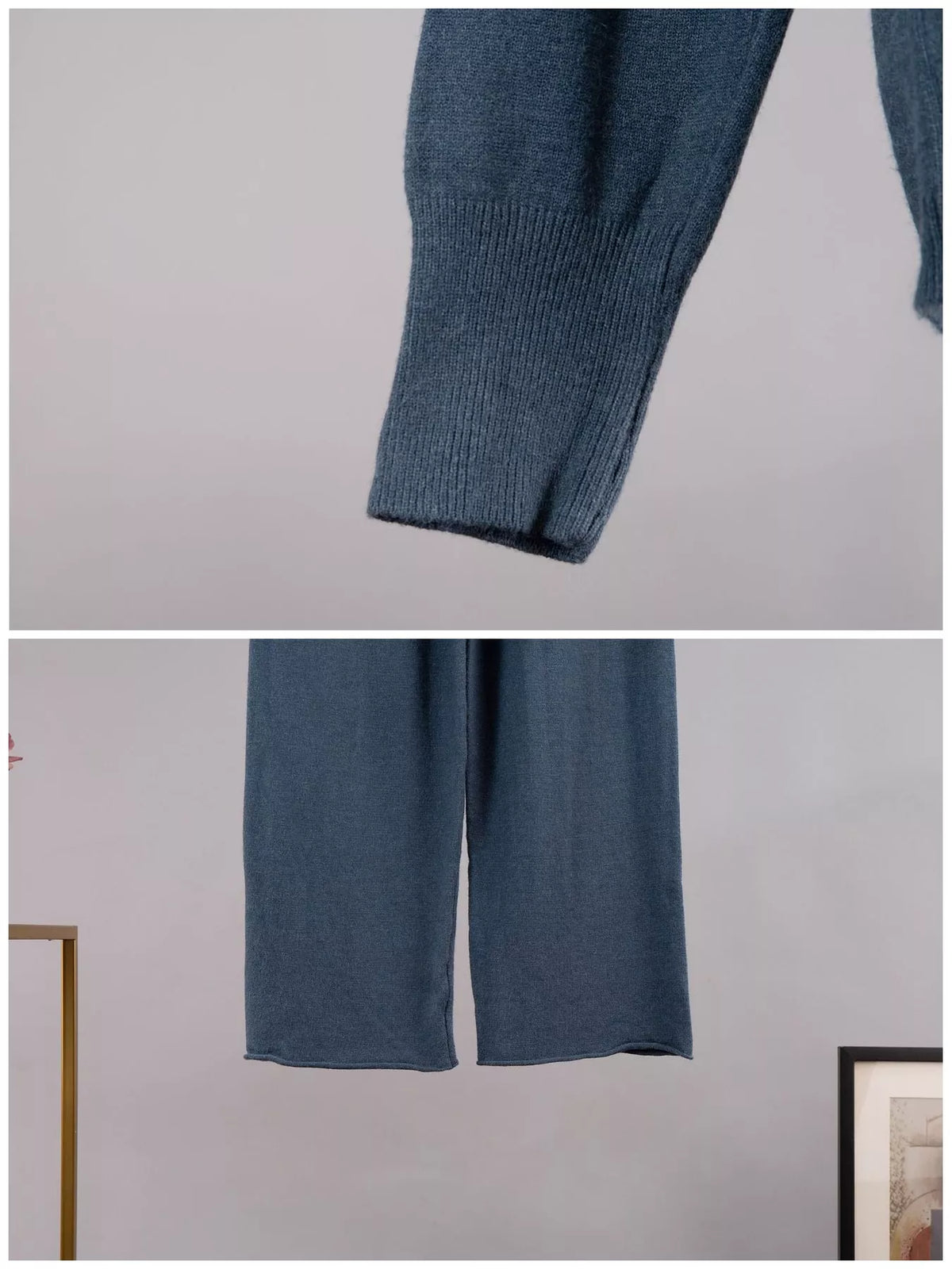 Polo Collar Top Wide-leg Pants Set (21)