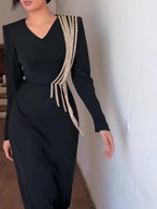 Long Sleeve Chain Maxi Dress photo 1