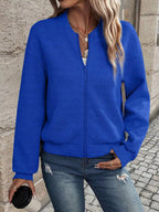 Zip-up Textured Long Sleeve Jacket (19)