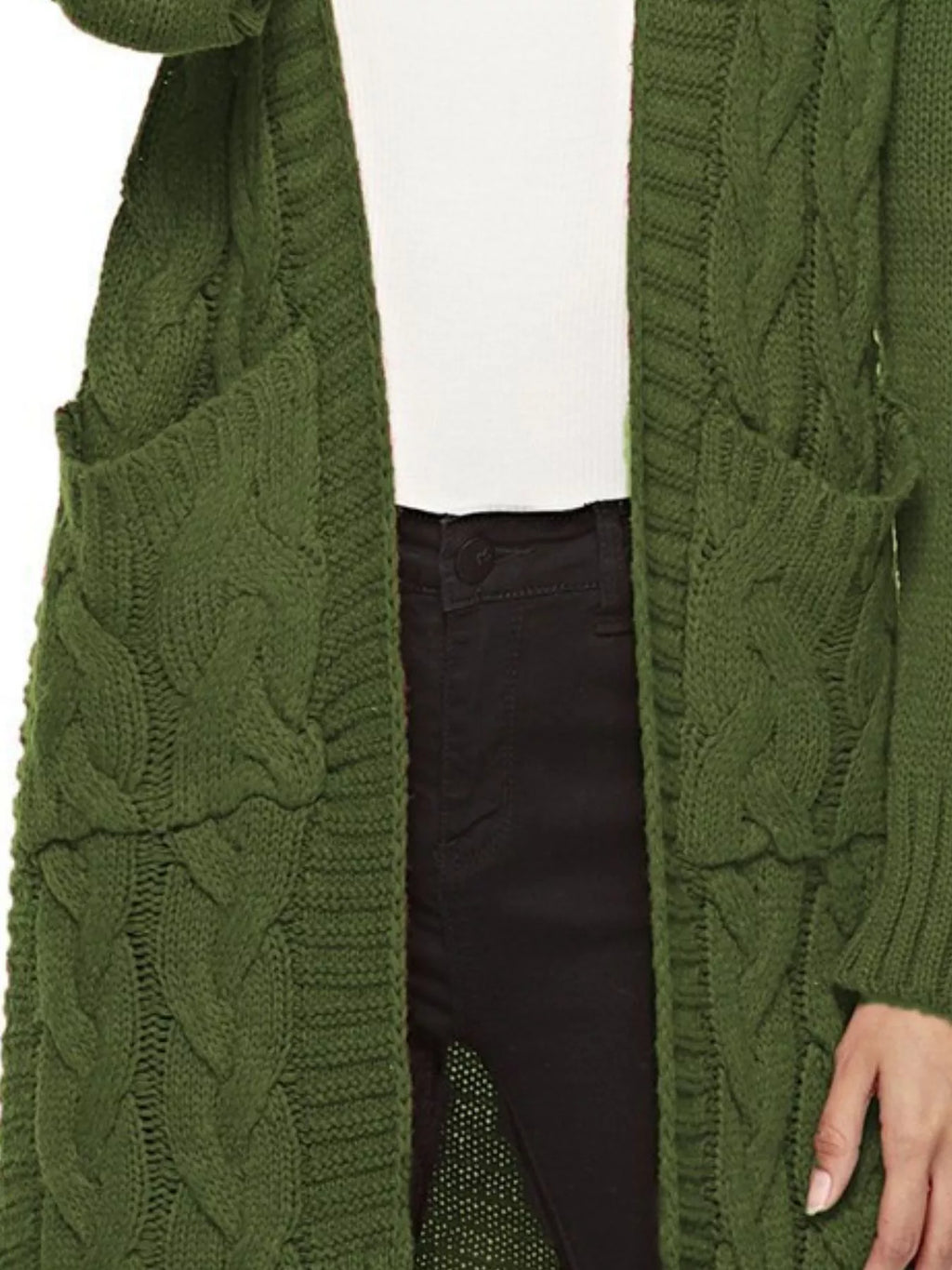 Chunky Knit Open Front Cardigan (11)