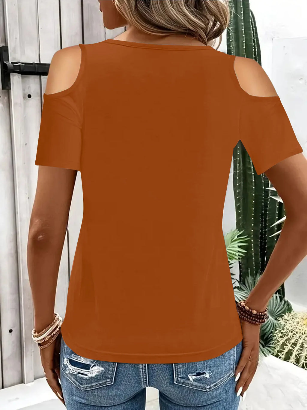 Cold Shoulder T-shirt Metal Ring Detail (15)