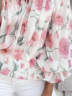 Off-shoulder Floral Print Blouse (9)