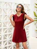 Ruffled Round Neck Mini Dress (5)