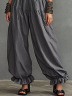 Full Size Smocked Ruffle Hem Wide Leg Pants Plus (11)