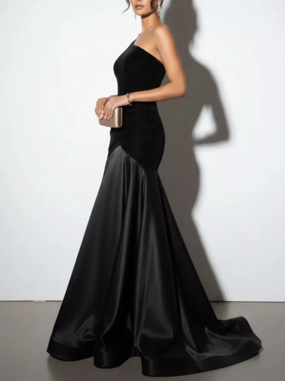Single Shoulder Floor Length Dress (5)