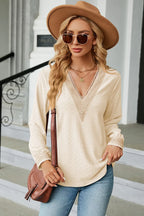 V-neck Long Sleeve T-shirt (17)