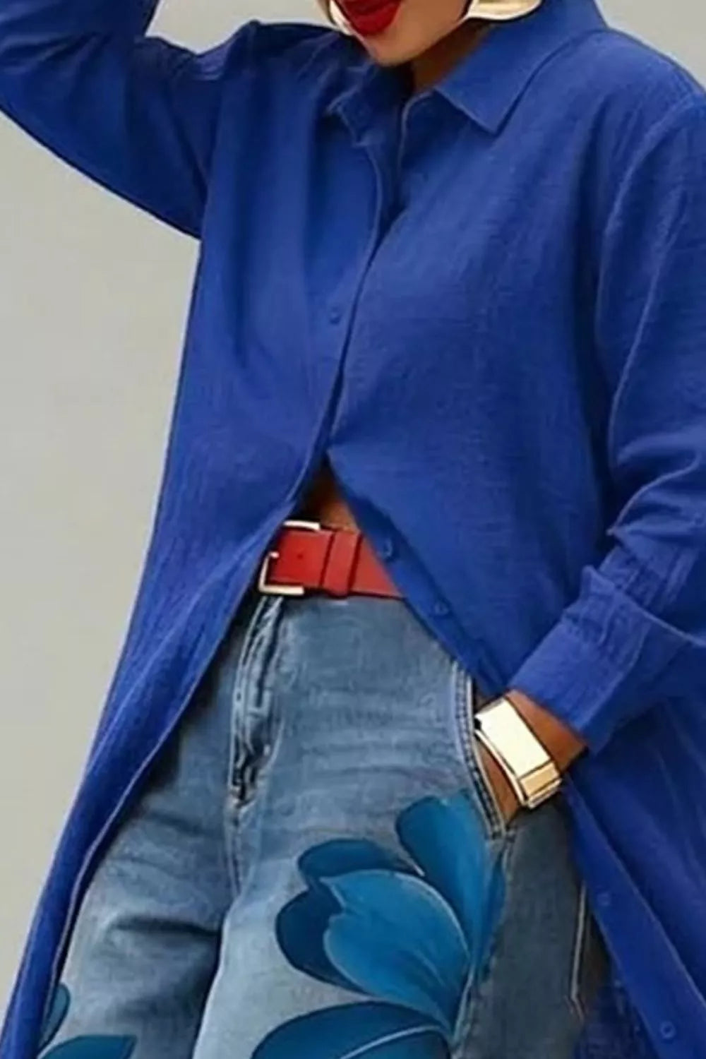 Button Up Long Sleeve Longline Shirt (9)