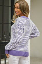 Printed Round Neck Dropped Shoulder Sweater (12)