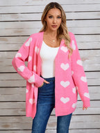Heart Open Front Long Sleeve Cardigan (18)